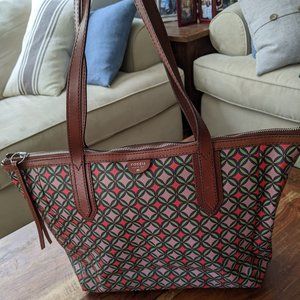 Fossil Leather Tote Bag